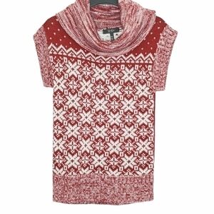 Jessica Simpson Cowl Neck Red and White Sweater XS